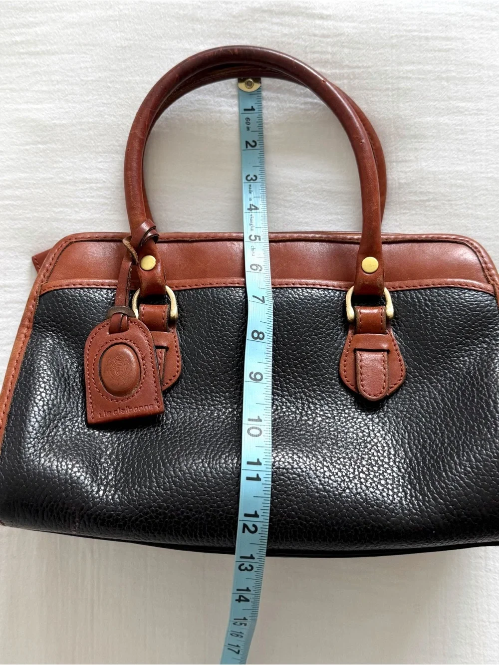 Vintage Liz Claiborne Black Leather Doctor Bag